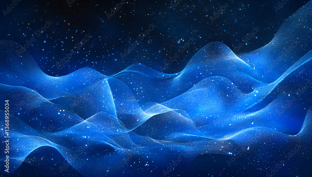 Obraz premium Futuristic Abstract 3D Waves – AI Digital Art.