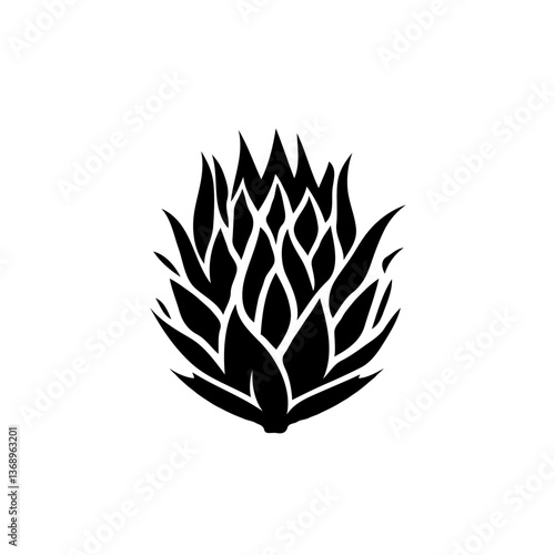 Minimalistic dragon fruit logo, clear lines