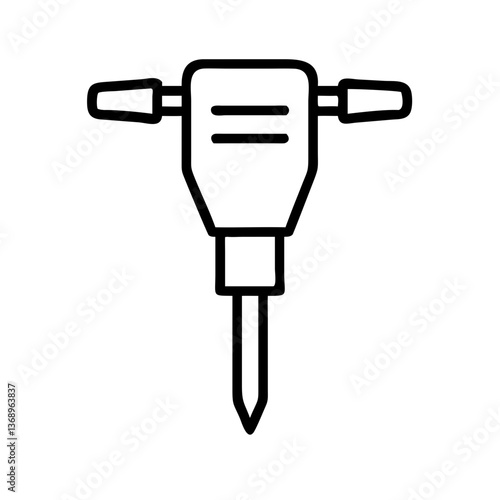 Outline of a jackhammer illustration.