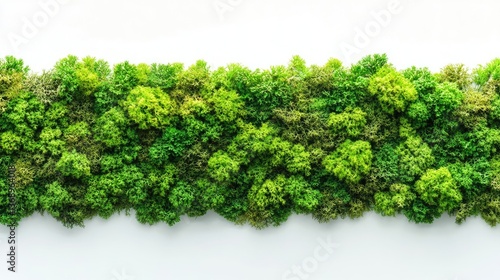 Top view of lush green moss isolated on white background