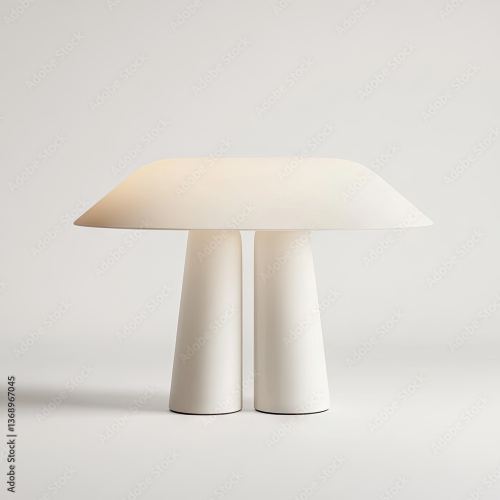Modern white double-stem table lamp Modern white double-stem table lamp
