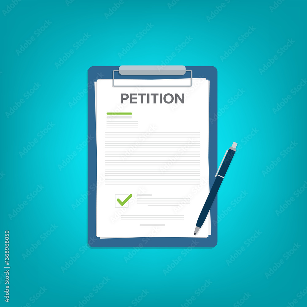Petition concept. Collective public appeal document. Signing Petition concept. Collective public appeal document. Signing
