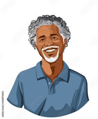Cheerful elderly man with gray hair enjoying a sunny day outdoors