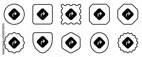 Editable turn right vector icon. Map, location, navigation. Part of a big icon set family. Perfect for web and app interfaces, presentations, infographics, etc