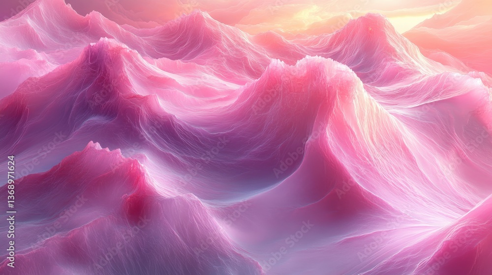 Fototapeta premium Dreamy Pink Wave Patterns in a Abstract Fantasy Landscape