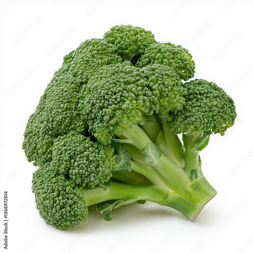 fresh broccoli heads, Isolated on white Background. fresh broccoli heads, Isolated on white Background.