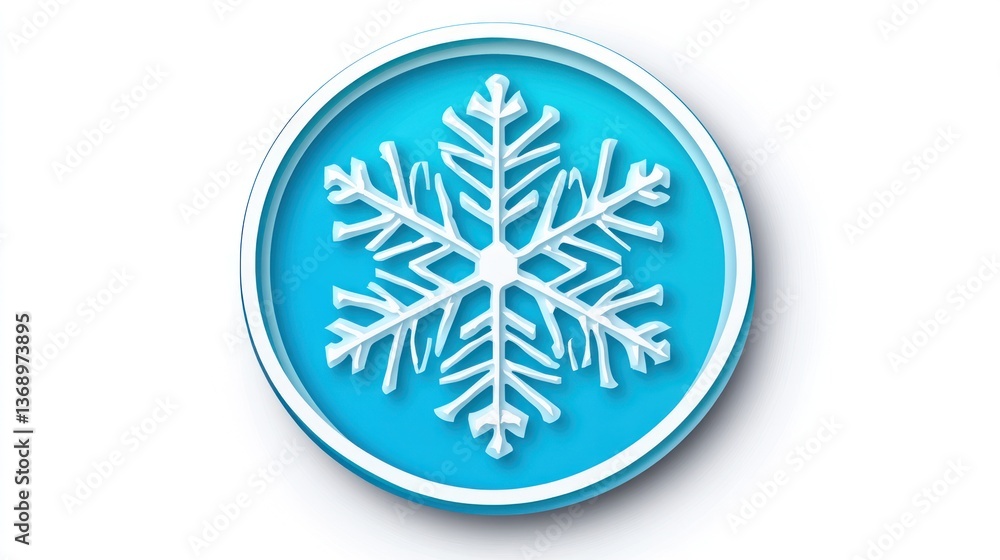 Winter Icon with Snowflake Design on Blue Background for Seasonal Themes and Cold Weather Graph Winter Icon with Snowflake Design on Blue Background for Seasonal Themes and Cold Weather Graph