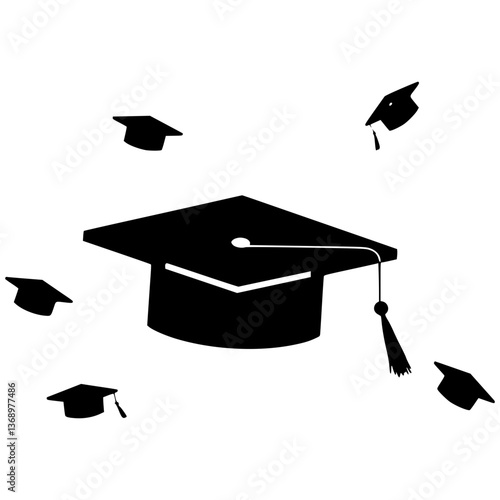 Graduation Cap Silhouette - Celebration Design