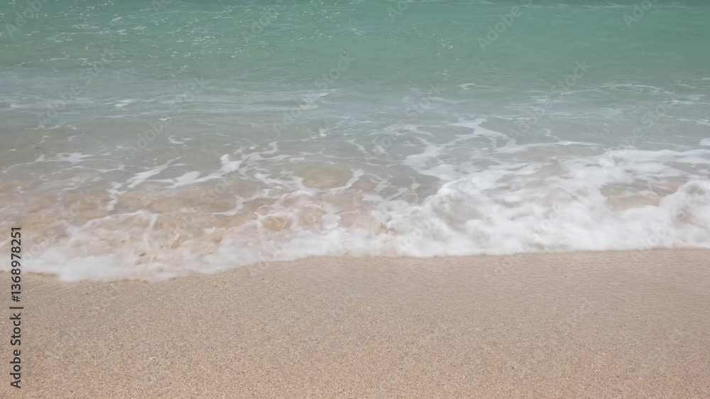 Beautiful sandy beach and soft blue ocean wave Beautiful sandy beach and soft blue ocean wave
