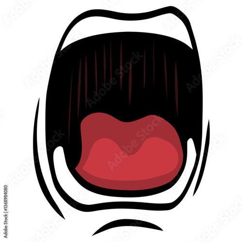 Mouth Angry Cartoon Face Expression Drawing Vector Illustration