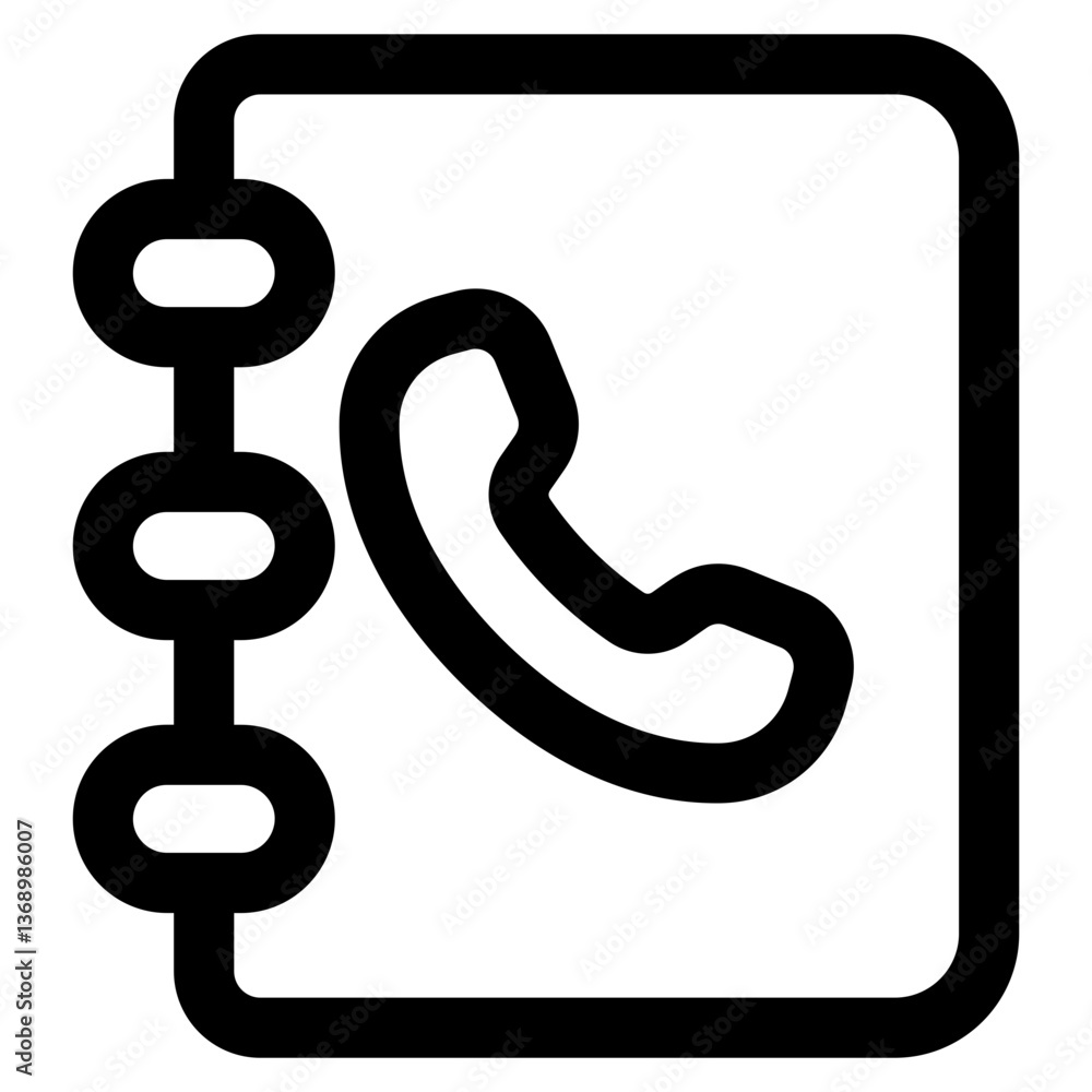 Phone Book Icon Element For Design