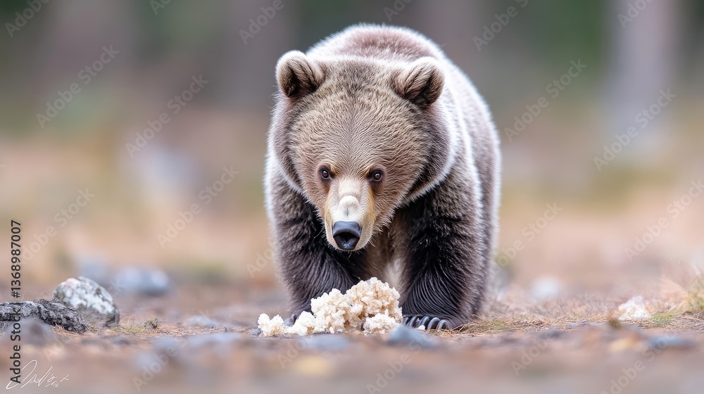 Obraz premium Brown bear foraging