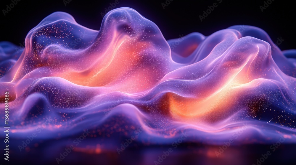 Fototapeta premium Abstract Colorful Texture with Soft Waves and Glowing Highlights
