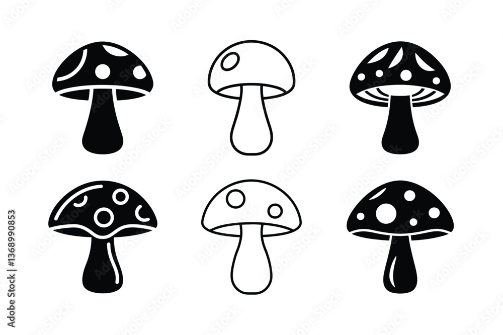 vector illustration of mushrooms vector illustration of mushrooms