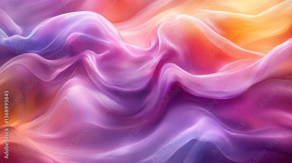 Colorful Flowing Fabric Waves in Soft Pastel Hues and Gradients Colorful Flowing Fabric Waves in Soft Pastel Hues and Gradients