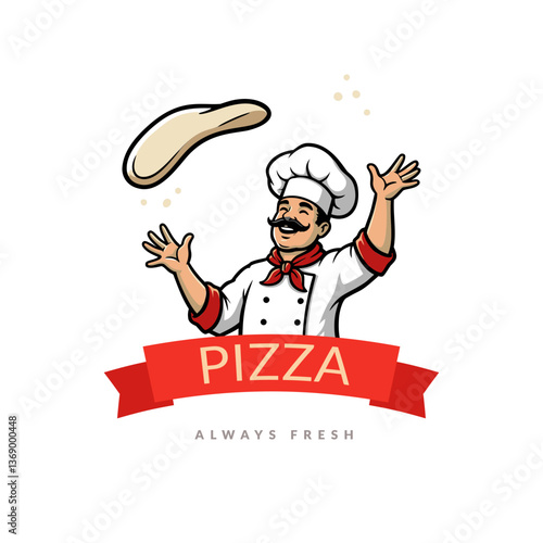 Pizza logo. It is a logo design suitable for high-quality pizza restaurants and catering services. Editable logo template.