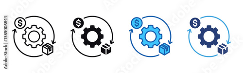Process Improvement icon sheet multiple style collection