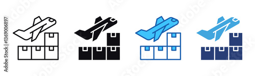 Air Freight icon sheet multiple style collection