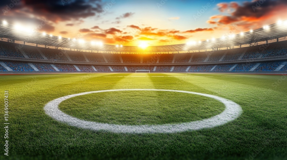 Obraz premium Empty Stadium at Sunset