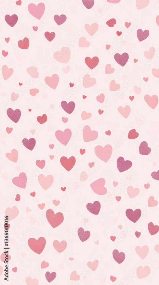custom made wallpaper toronto digitalPink background with a small hearts pattern, a seamless pattern, vector illustration, pastel pink color palette, phone wallpaper