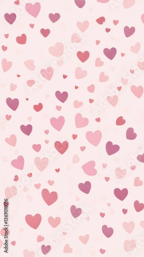 Wallpaper Mural Pink background with a small hearts pattern, a seamless pattern, vector illustration, pastel pink color palette, phone wallpaper Torontodigital.ca
