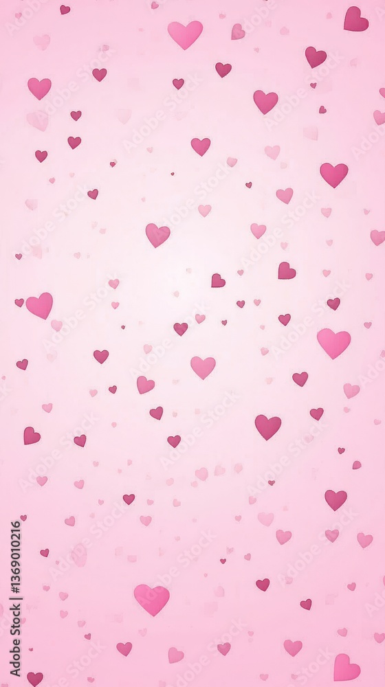 Pink background with a small hearts pattern, a seamless pattern, vector illustration, pastel pink color palette, phone wallpaper Pink background with a small hearts pattern, a seamless pattern, vector illustration, pastel pink color palette, phone wallpaper
