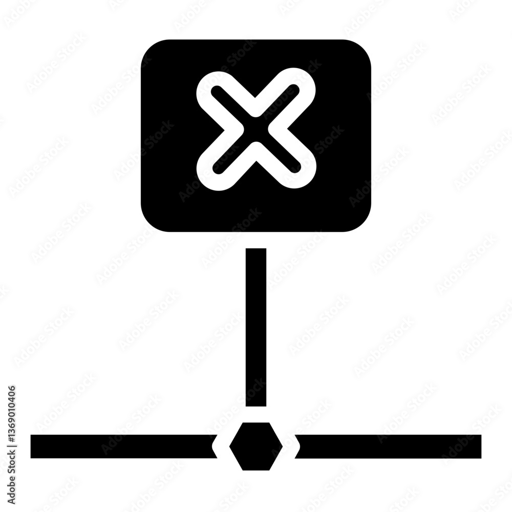 Obraz premium Connection Error Fail Glyph Icon