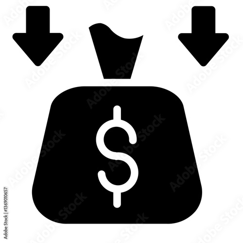 Finance Collapse Money Glyph Icon