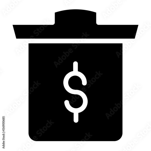 Finance Collapse Trash Glyph Icon