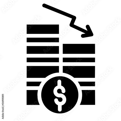 Stock Down Failure  Glyph Icon