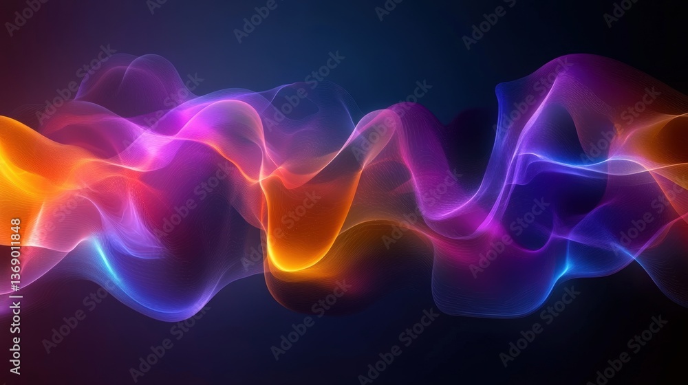Fototapeta premium Abstract Colorful Waves of Light with Soft Fluid Formations