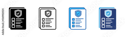 Policies icon sheet multiple style collection