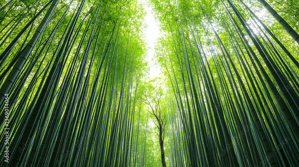 Fototapeta premium Dense Bamboo Forest Under Sunlight