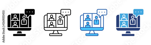Online Meeting icon sheet multiple style collection