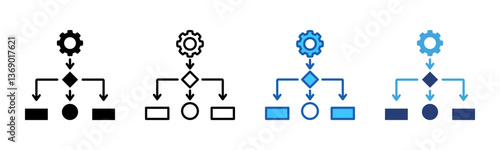 Diagram icon sheet multiple style collection