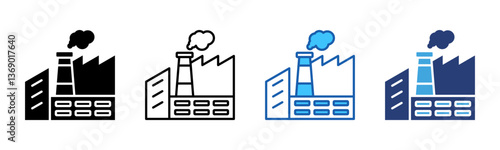 Industrial icon sheet multiple style collection