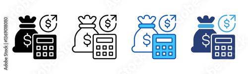 Expenses icon sheet multiple style collection