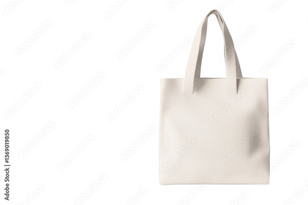 White canvas bag with a design on it, isolated White canvas bag with a design on it, isolated