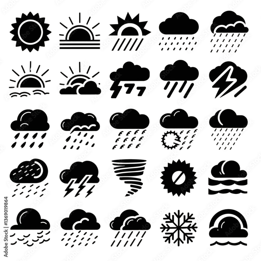 set of weather icons set of weather icons
