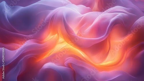 Abstract Soft Fabric Texture with Glowing Warm Light and Colors