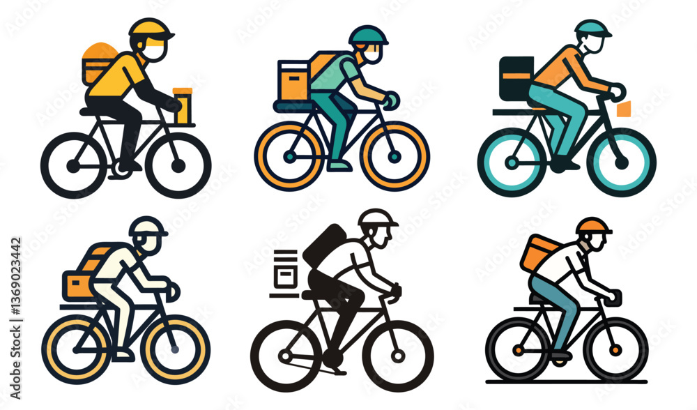 Fototapeta premium Delivery service illustrated concept set