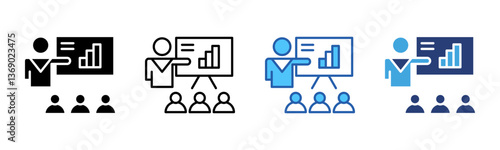 Presentaation icon sheet multiple style collection