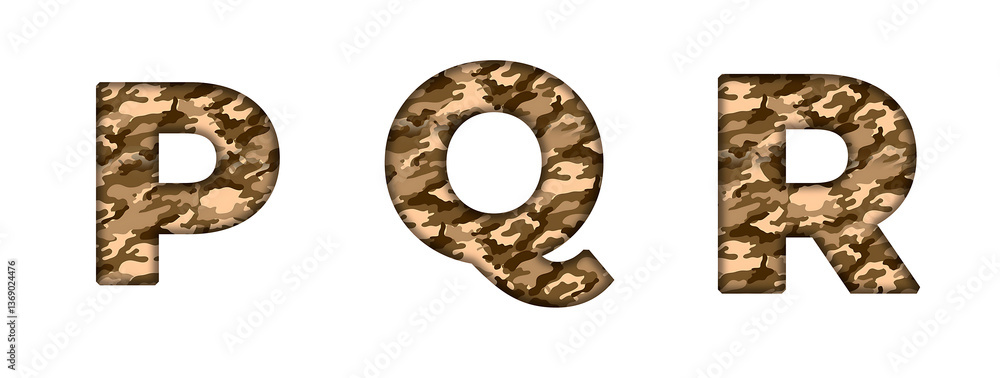 P, Q, R Desert Camouflage Camo Army Military Alphabet letter text typography font copy transparent P, Q, R Desert Camouflage Camo Army Military Alphabet letter text typography font copy transparent