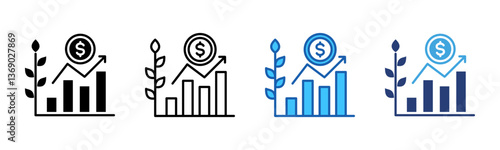 Investment icon sheet multiple style collection