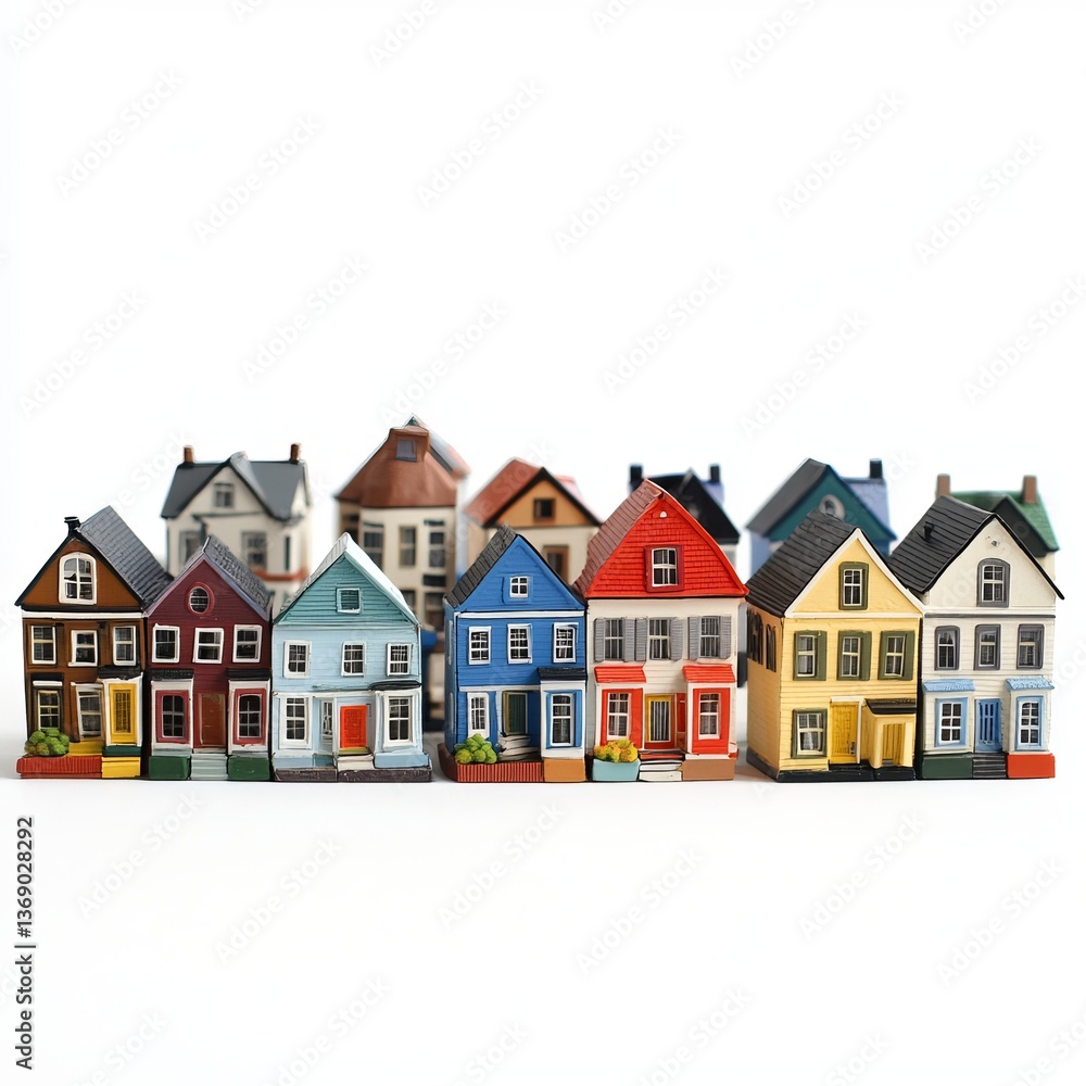 Colorful Mini House Collection – Unique Designs Isolated on White Background Colorful Mini House Collection – Unique Designs Isolated on White Background