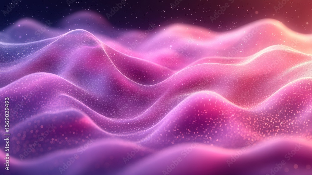 Obraz premium Ethereal Waves of Colorful Light and Texture in Abstract Design