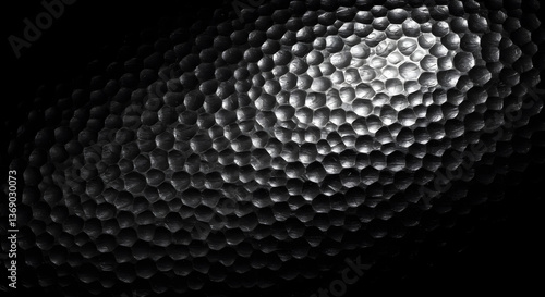 Abstract hammered metal with dimpled surface creating a textured pattern