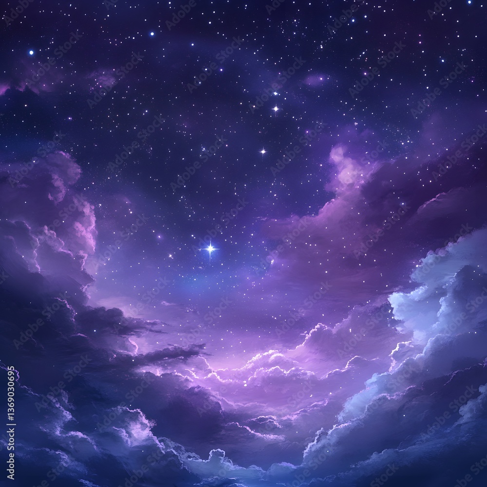 Obraz premium Starry night cloudscape