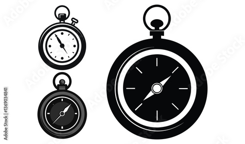 stopwatch vector illustration set