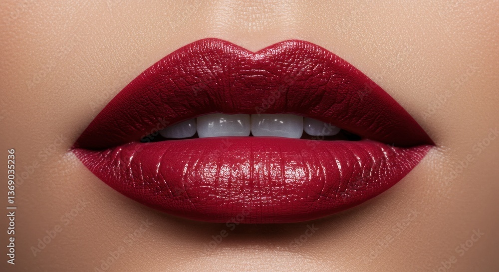 Obraz premium Vibrant Bordeaux Lips